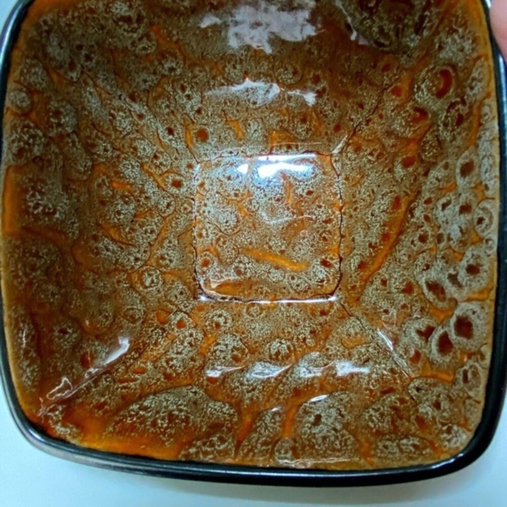 Drip Glaze Splatter Ceramic Bowl Better Homes/Gardens Rust/Brown/Aqua 5"x 5" - Picture 3 of 12